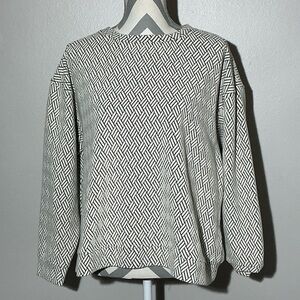 Pants Store Geometric Patterned Crew Neck Sweater Womens Large